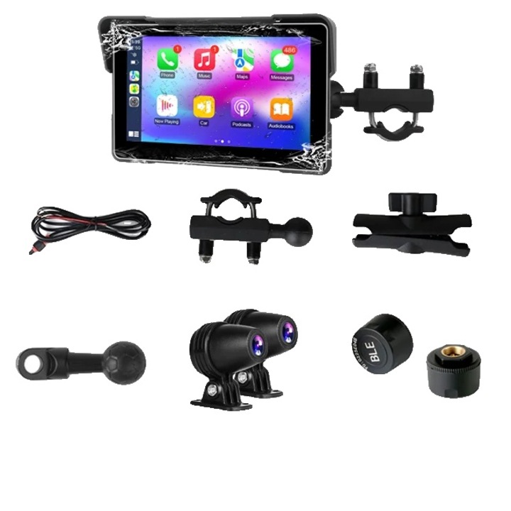 Camera auto DVR, duala, design impermeabil, 1280x720, 170° unghi de vedere, cu TPMS