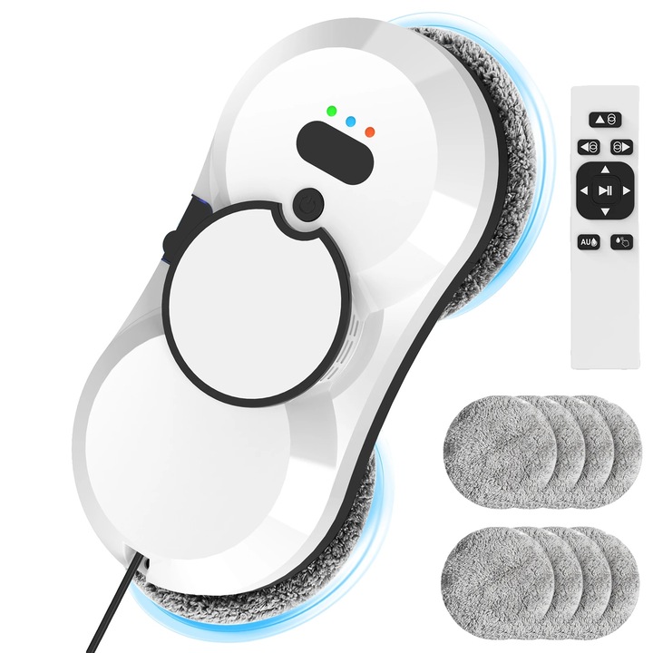 Робот за почистване на прозорци, мощност на засмукване 5600 Pa, дистанционно управление, 295x145x68 мм, комплект