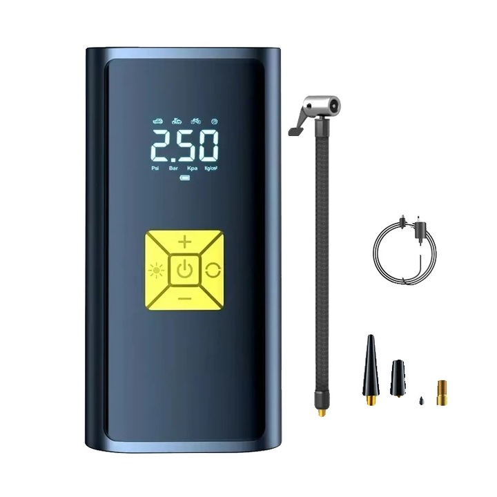 Vezeték nélküli pumpa, újratölthető kivitel, digitális kijelző, 80x52x158mm, 695g