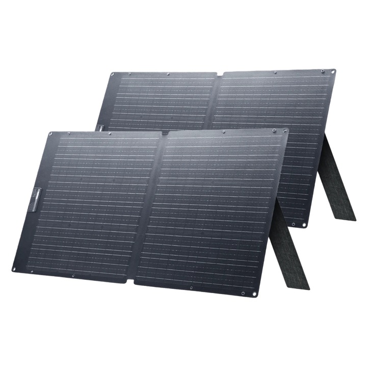 Panou solar, 100W, impermeabil, set 2 bucati, dimensiune pliata 58.7x58.7x0.55cm