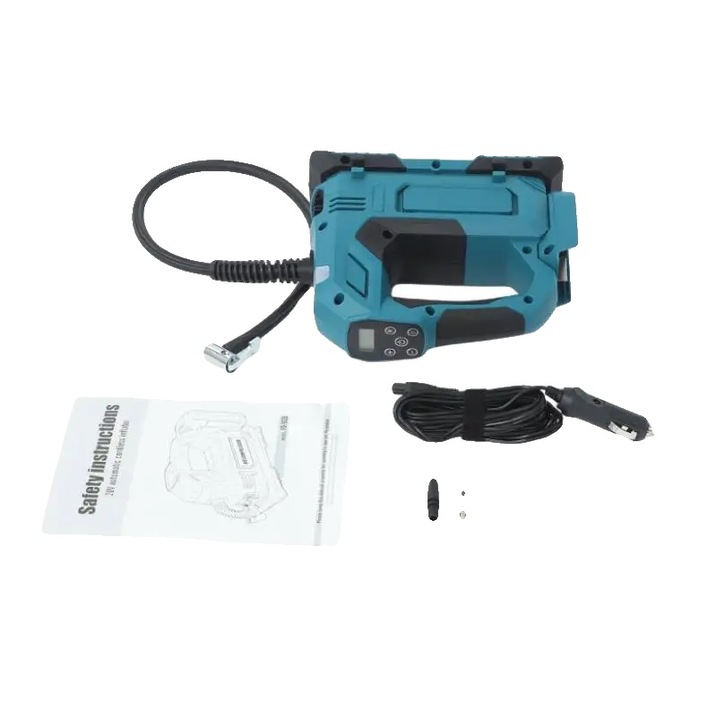 Compresor auto fara fir, 250W, presiune maxima 450psi, dimensiuni 21x18cm, furtun de aer 61cm