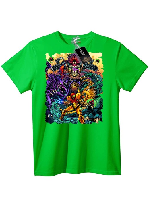Tricou Metroid Samus contra Monștrilor, Verde deschis