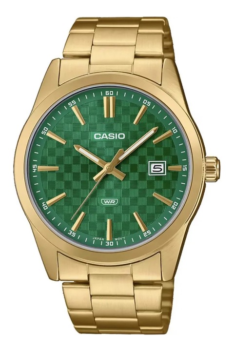 Casio, Ceas rotund analog din otel inoxidabil, Auriu