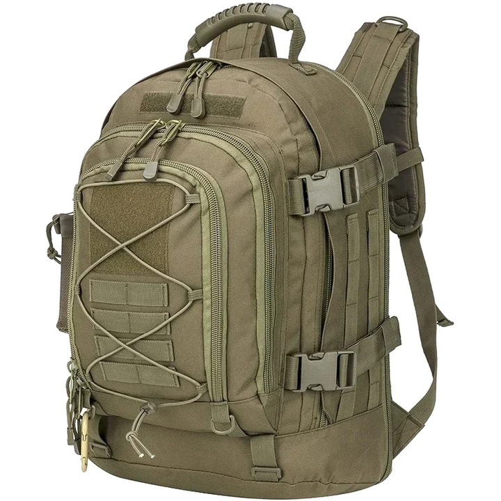 Rucsac militar tactic, capacitate mare, material impermeabil, verde