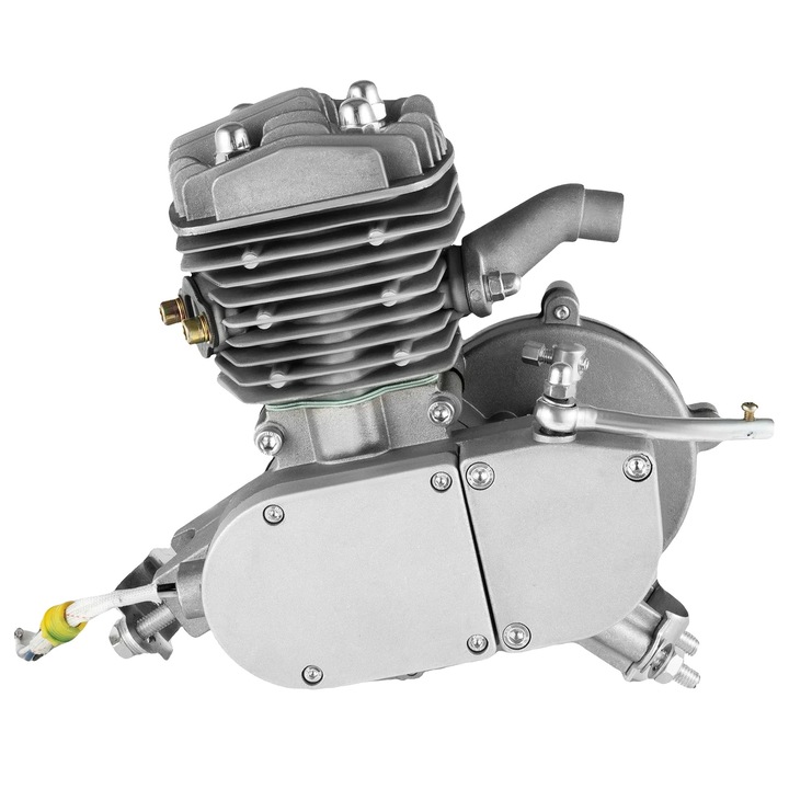 Motor pentru bicicleta, 80CC, 2 timpi, argintiu, capacitate maxima 180kg, rezervor 2L