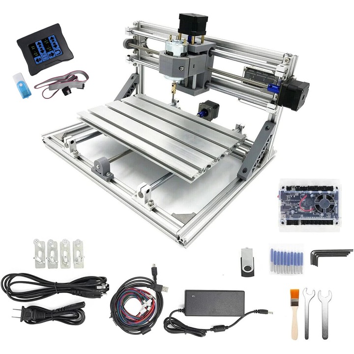 Masina de gravat CNC, cu control GRBL, design compact, 0-100% putere ajustabila, fara laser