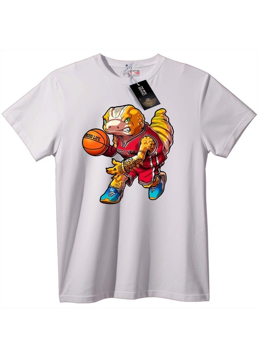 Tricou Boss Life Dragon Baschetbalist, Alb