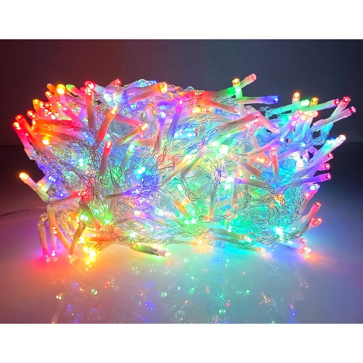 Instalatie luminoasa StarryLights 600 LED, multicolor, 25m x 20cm, set cu adaptor 230V