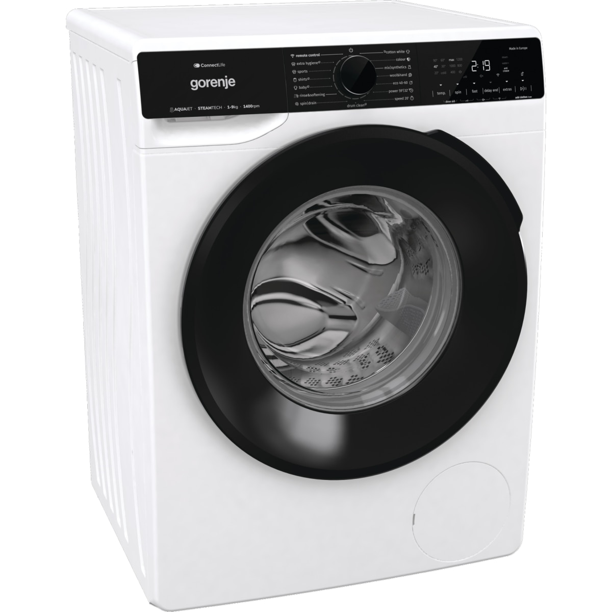 Masina de Spalat Rufe Frontala Gorenje WPNA94A1PWIFI SteamTech 9Kg 1400Rpm Clasa A Wi-fi Alb