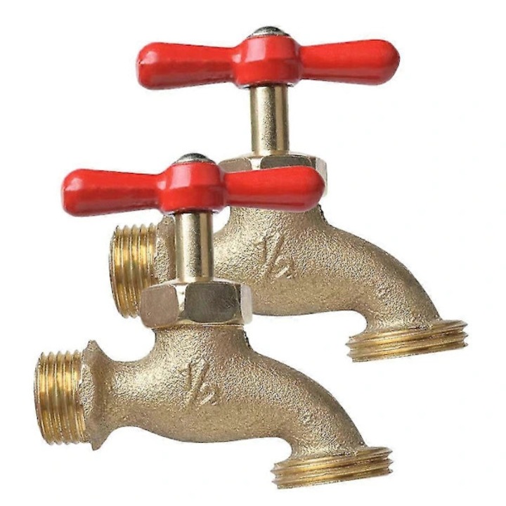 Robineti de gradina set 2 bucati, cu design antic, din cupru, auriu, 7.10x3.00x1.50cm