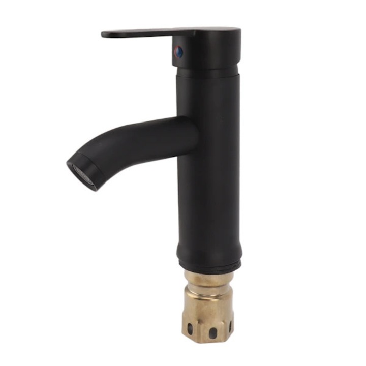 Matt fekete, rozsdamentes acél, egykaros, modern design szaniter csaptelep