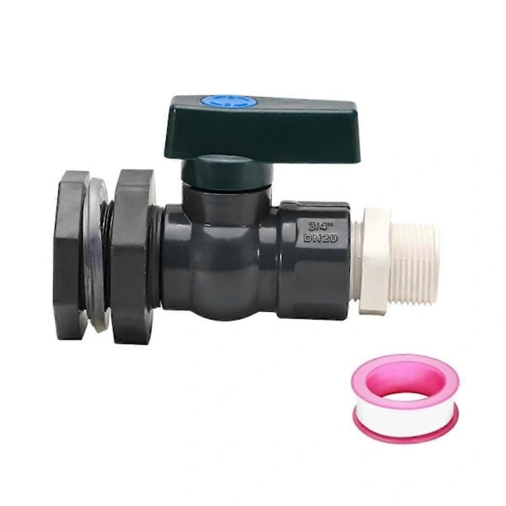 Kit de diverter pentru butoaie de apa pluviala, 3/4 inch, plastic, negru, set 1x diverter, 1x banda material brut