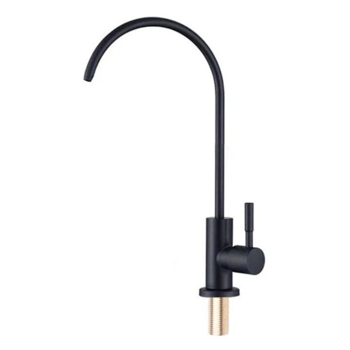 Ihatóvíz csaptelep, rozsdamentes acél, 360°-ban forgatható, fekete, 12.2x27cm