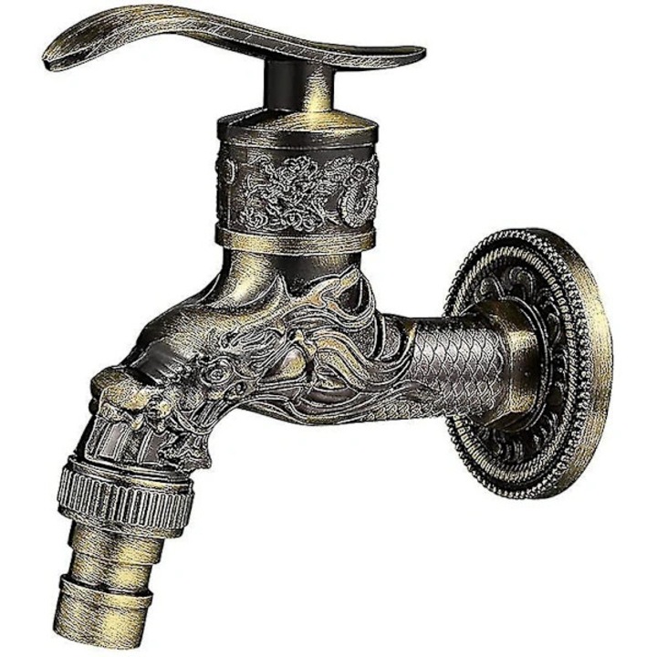 Retro sárgaréz fali csaptelep, sárkány design, 1/2"