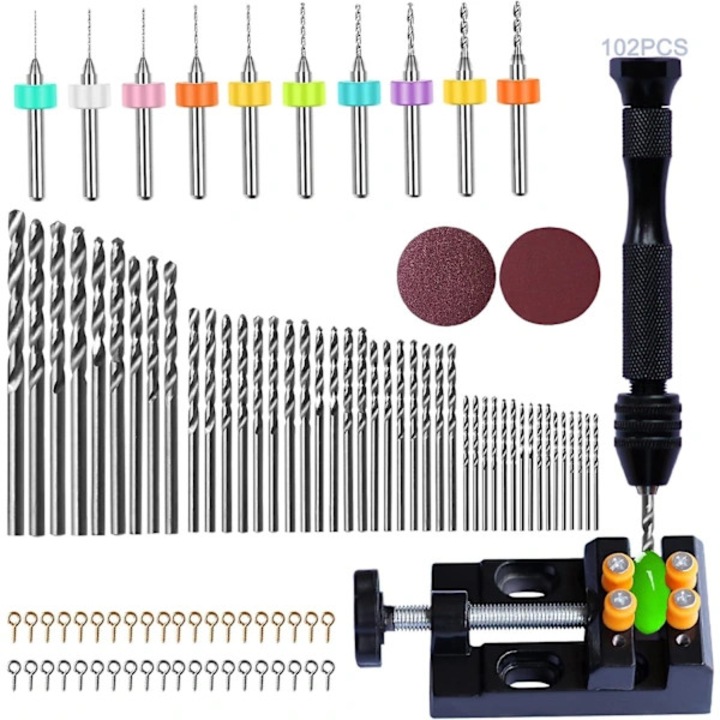 Set de 62 de piese pentru gaurit cu mandrina, 40 de suruburi pentru bijuterii, biti de gaurit micro mini, pentru lucrari de artizanat