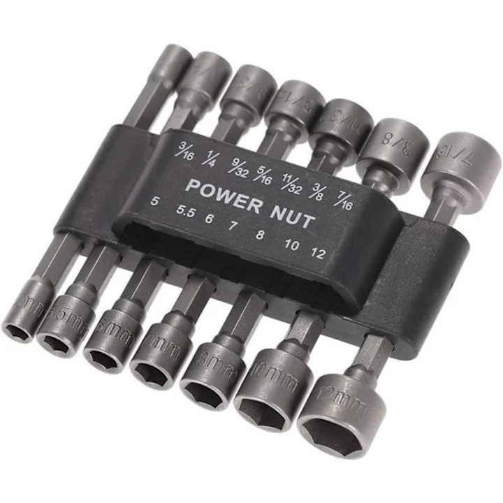 Set de chei electrice 14 piese, prindere hexagonala 1/4, lungime 65mm, crom-vanadiu