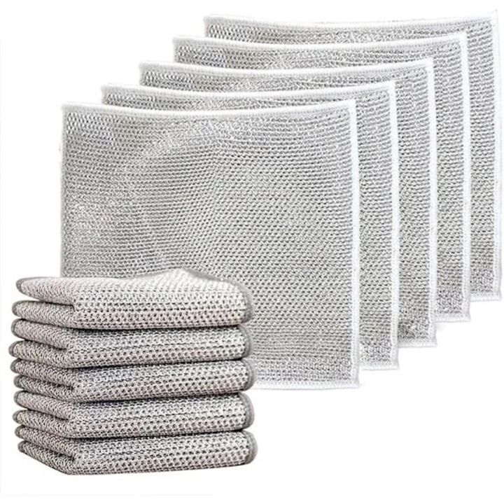 5 darabos mikroszálas többfunkciós törlőkendő készlet, karcálló, edényekhez, többszínű