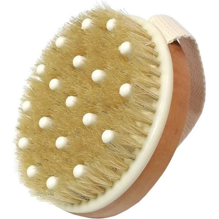 Száraz testkefe, fürdőszivacs, természetes sörték, masszázs, nyirokelvezetés