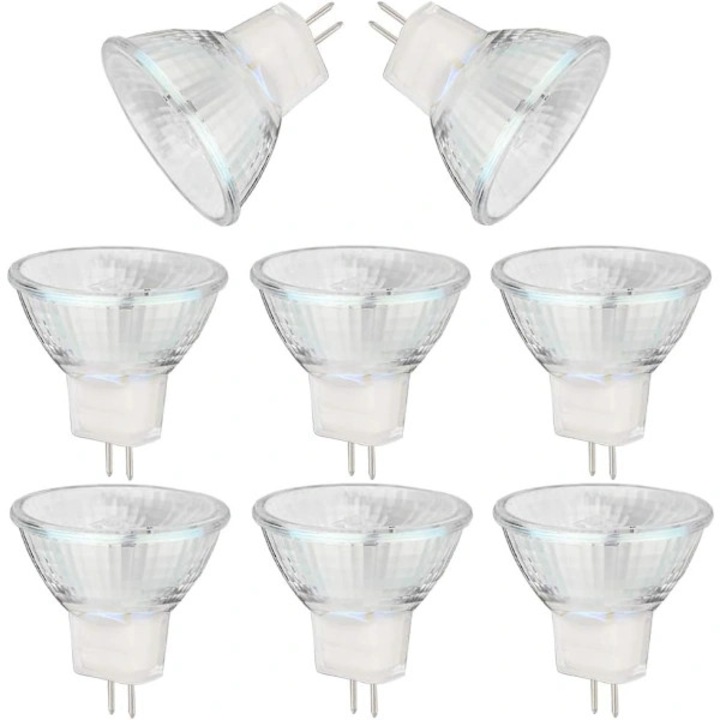 Халогенни крушки MR11, 20W, 12V, топло бяла светлина, комплект от 6 броя, 300 лумена, 2700K
