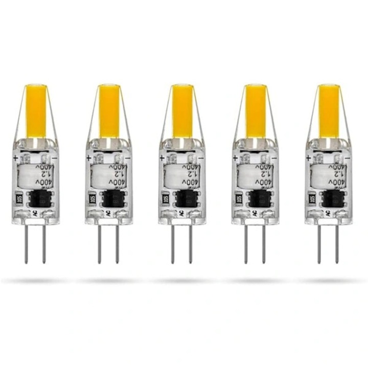 G4 LED крушки 220V 3W 2700K топло бяло, 5 броя, малки размери, водоустойчиви