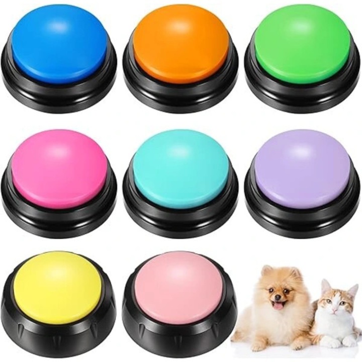 Buton de comunicare pentru caini, inregistrare vocala pana la 30 secunde, galben, 8x8cm, set de 10 culori disponibil