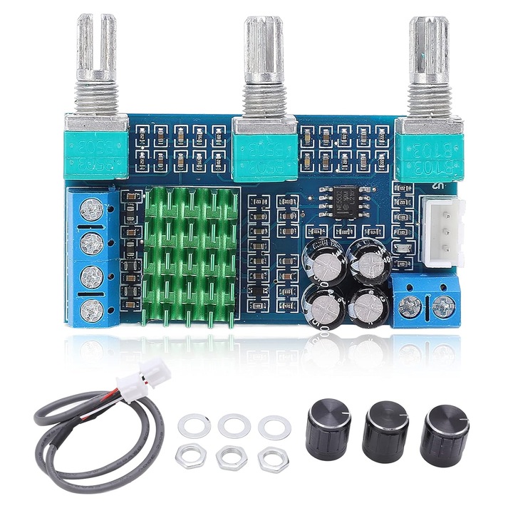 Placa amplificatoare digitala 2x80W, ajustare volum, 12-24V