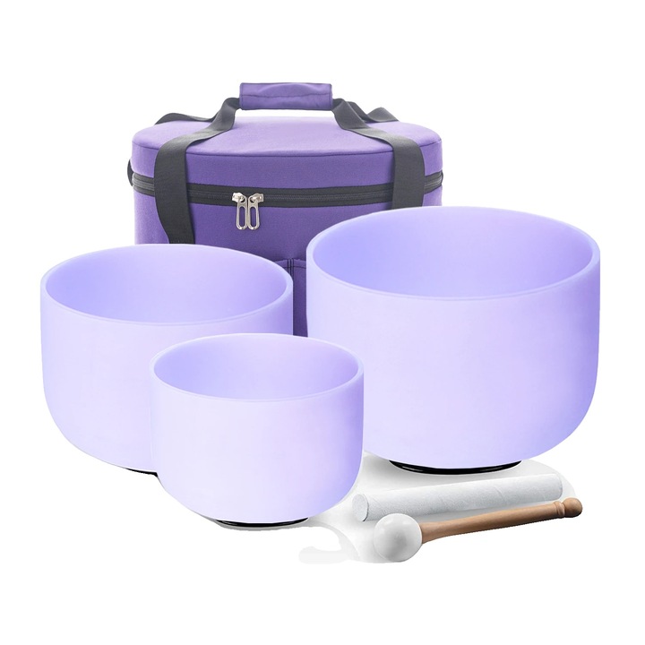 Set boluri cantatoare, 3 piese, acordate la 432 Hz, 10 inch, 7B 9F 11C