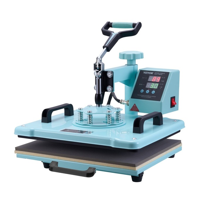 Masina de Presat Termic 5 in 1, VEVOR, 12x15 in, Verde, pentru Tricouri, Cani, Sepci, Farfurii