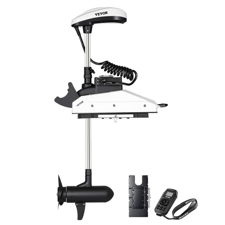 VEVOR elektromos horgászmotor, 12V, 55lbs, GPS-szel, 10 sebességes, 54 hüvelykes, vezeték nélküli vezérléssel, horgászcsónakokhoz
