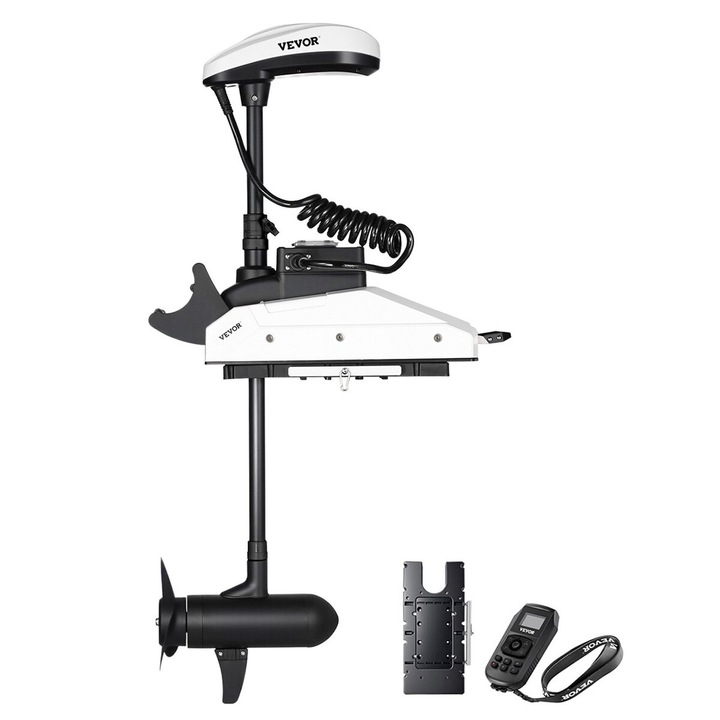 VEVOR elektromos horgászmotor, 55lbs, 10 sebességes, GPS-szel, 36 hüvelyk, vezeték nélküli vezérlés, 1245x680x210mm