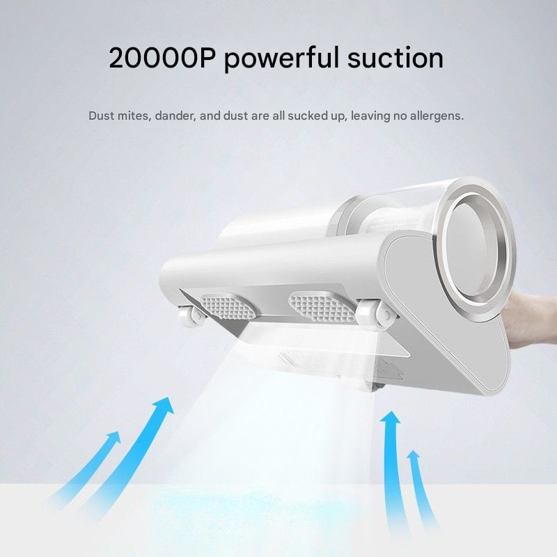 Aspirator portabil pentru acarieni, 12000pa, incarcare rapida USB, alb