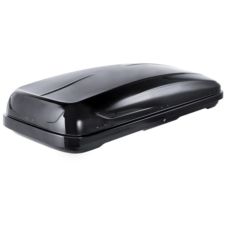 Cutie de transport pe acoperis VEVOR, 8 cubic feet, deschidere duala, culoare neagra, dimensiuni 1521x707x350mm