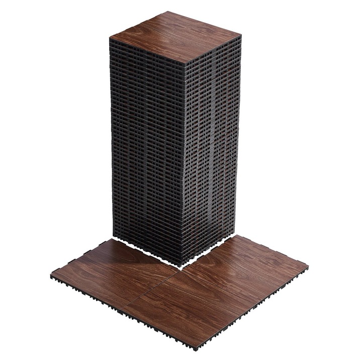 Set de Placi pentru Dans, VEVOR, 52 piese, 12.4x12.4in, culoare maro, baza cu amortizare