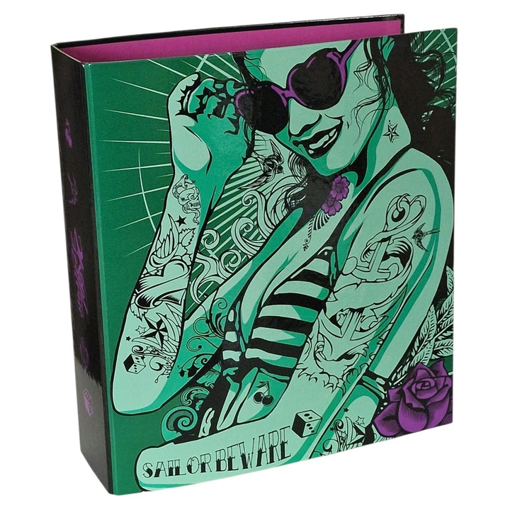 Biblioraft carton, cu mecanism, 8cm, A4, model Sailor Beware