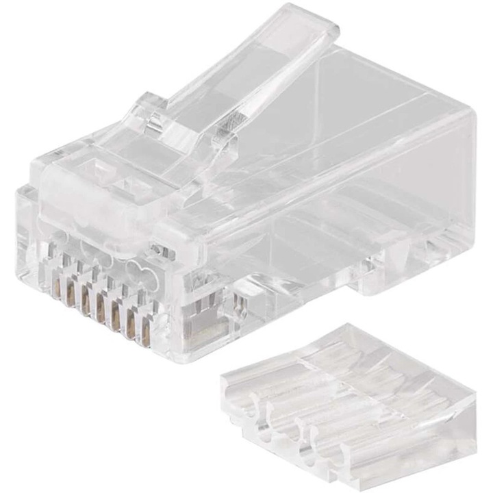 Conector retea EMOS RJ45 CAT6, transparent