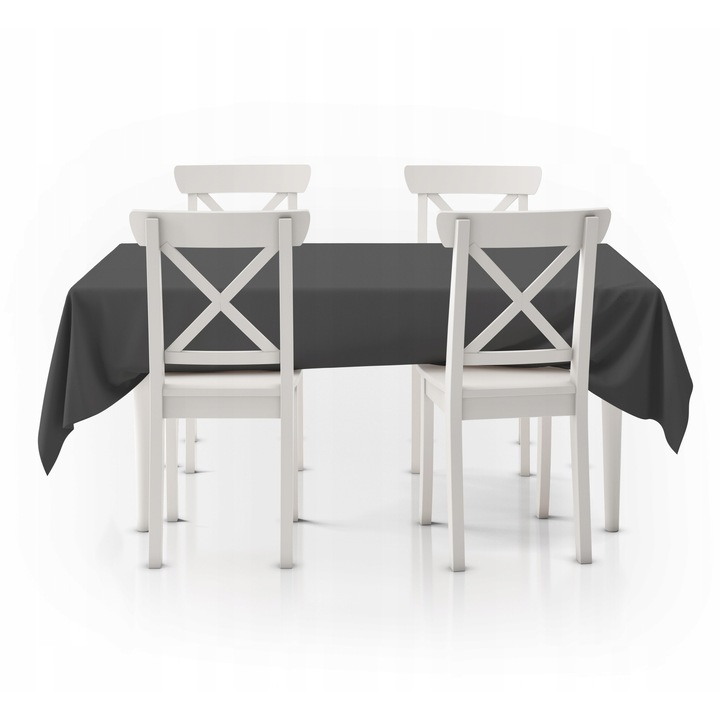 Fata De Masa, KONEY, Pentru Gradina Si Sufragerie, Microfibra Durabila Care Nu Necesita Calcare, Culori Rezistente, Design Modern Si Elegant, Ideala Pentru Interior Si Exterior, Calitate Superioara, 160x200 cm, Antracit