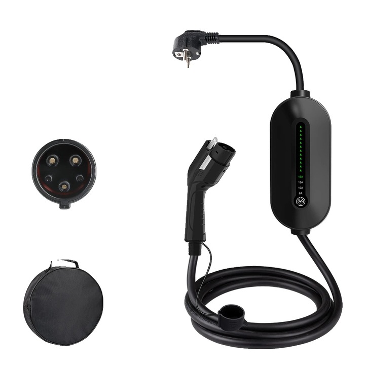 Incarcator EV, curent ajustabil, setare timp intarziere, 5m, 220V, 16A, IP65
