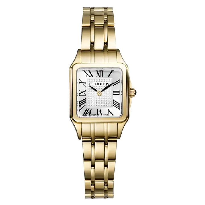 Ceas dama Michel Herbelin 17407BP1N08, 18mm, galben, bransoleta, waterproof 50m