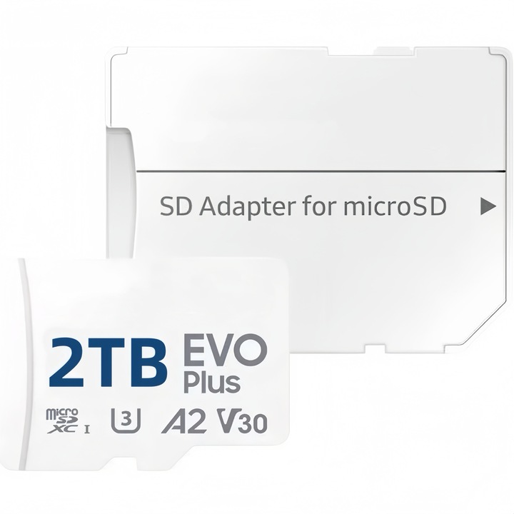 MicroSD карта памет 2TB, скорост на трансфер 130 MB/s, SD адаптер, многоцветна