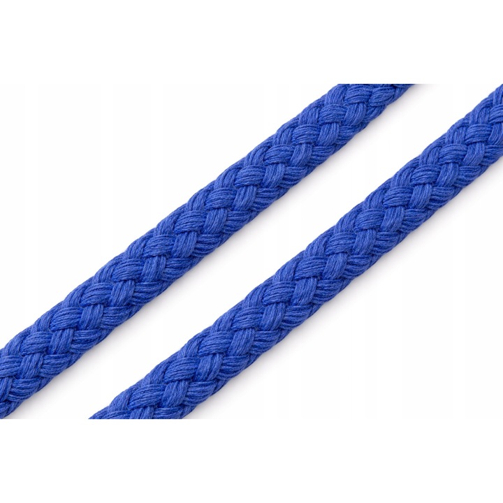 Snur bumbac impletit 5mm albastru pentru macrame, 1m, albastru