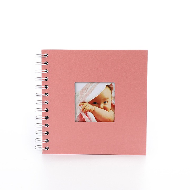 Album foto spiralat DIY copii 17x17cm 20 pagini roz
