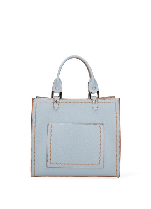 Chiara Ferretti, Geanta de piele cu maner si etui detasabil, Albastru deschis