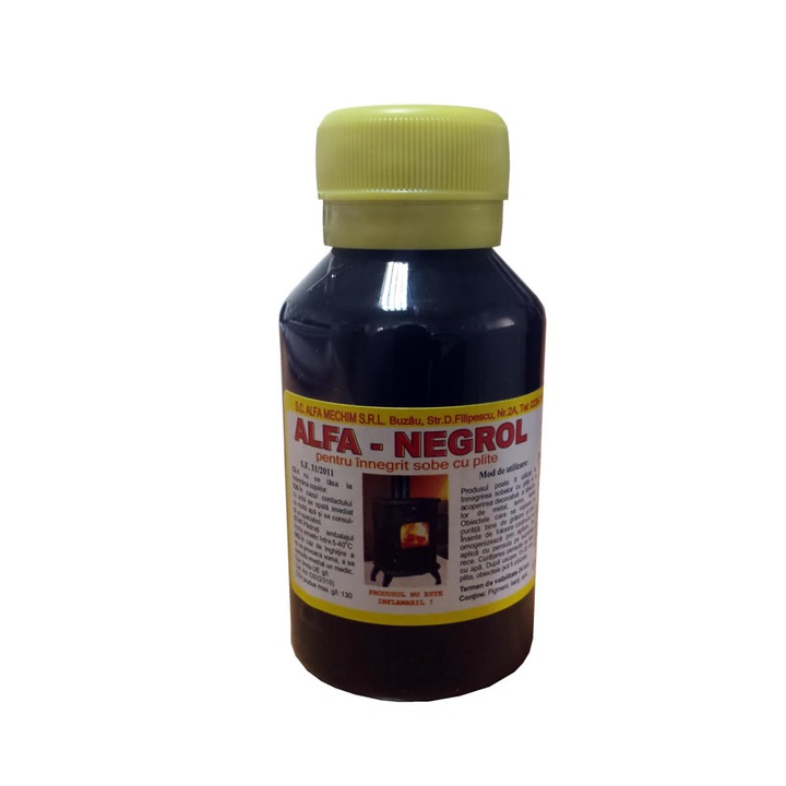 Alfa Negrol solutie pentru innegrit lemn, hartie, metal, sobe si plite – tratament metalic negru rezistent, protectie si intretinere suprafete metalice 100 ml