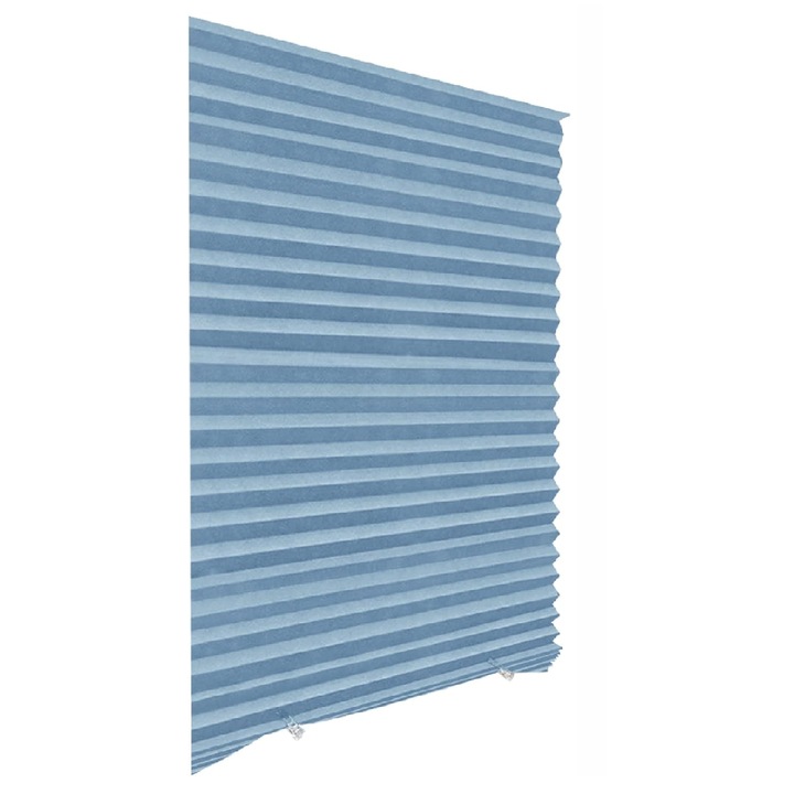 Jaluzea Plisata Autoadeziva ENZ SHOP, Fara Gaurire, Reglabila, Protectie UV, Universala, 60x150 cm, Albastru