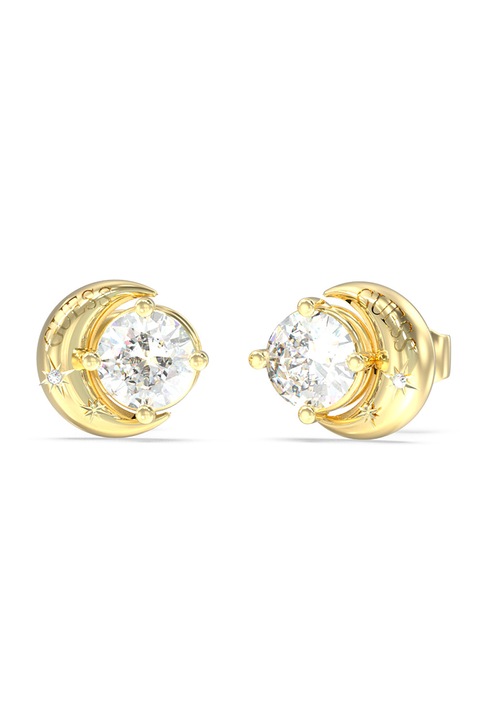 GUESS, Cercei cu tija decorati cu cristale zirconia, Auriu