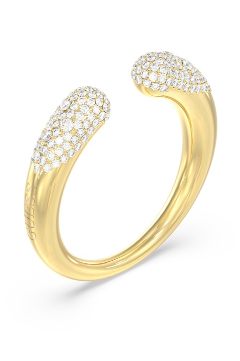GUESS, Inel cu cristale Pave Contrarie, Auriu