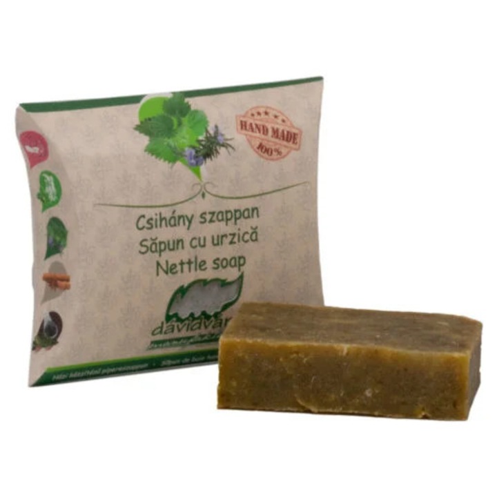 Săpun handmade DAVIDVARA cu urzică, 70g, 11x3x9cm