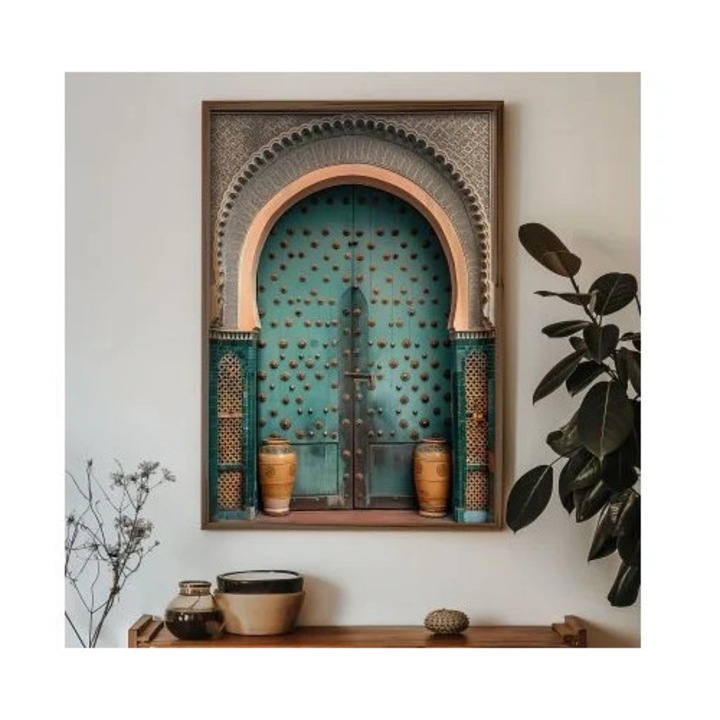 Tablou decorativ Re-Bloom, lemn masiv/MDF, multicolor, 35 x 47 x 3, 5 cm