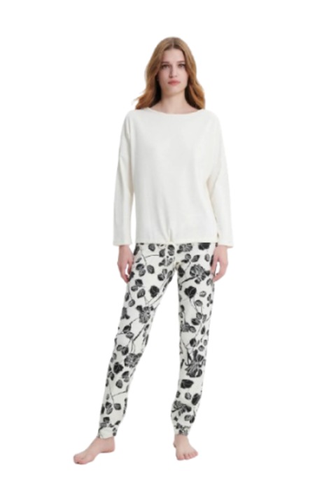 Pijama de dama, Vamp, 19154, M, bumbac, crem