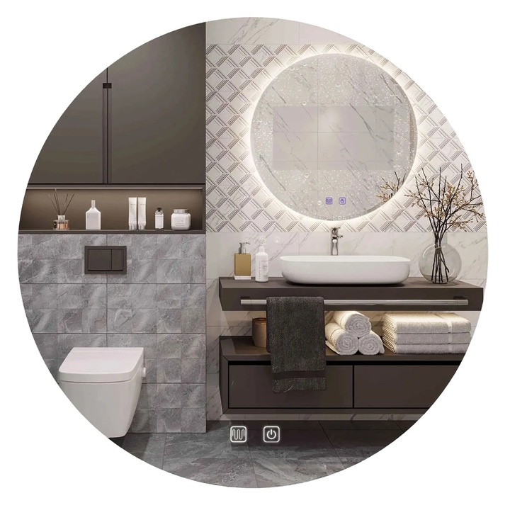 Rea oglinda HZJ 100 LED, TransparentTransparent, x100x100cm